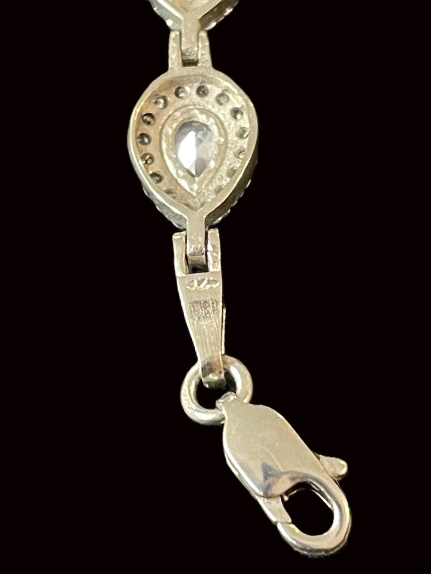Pear Shaped Tennis Bracelet – Sterling Silver & CZ