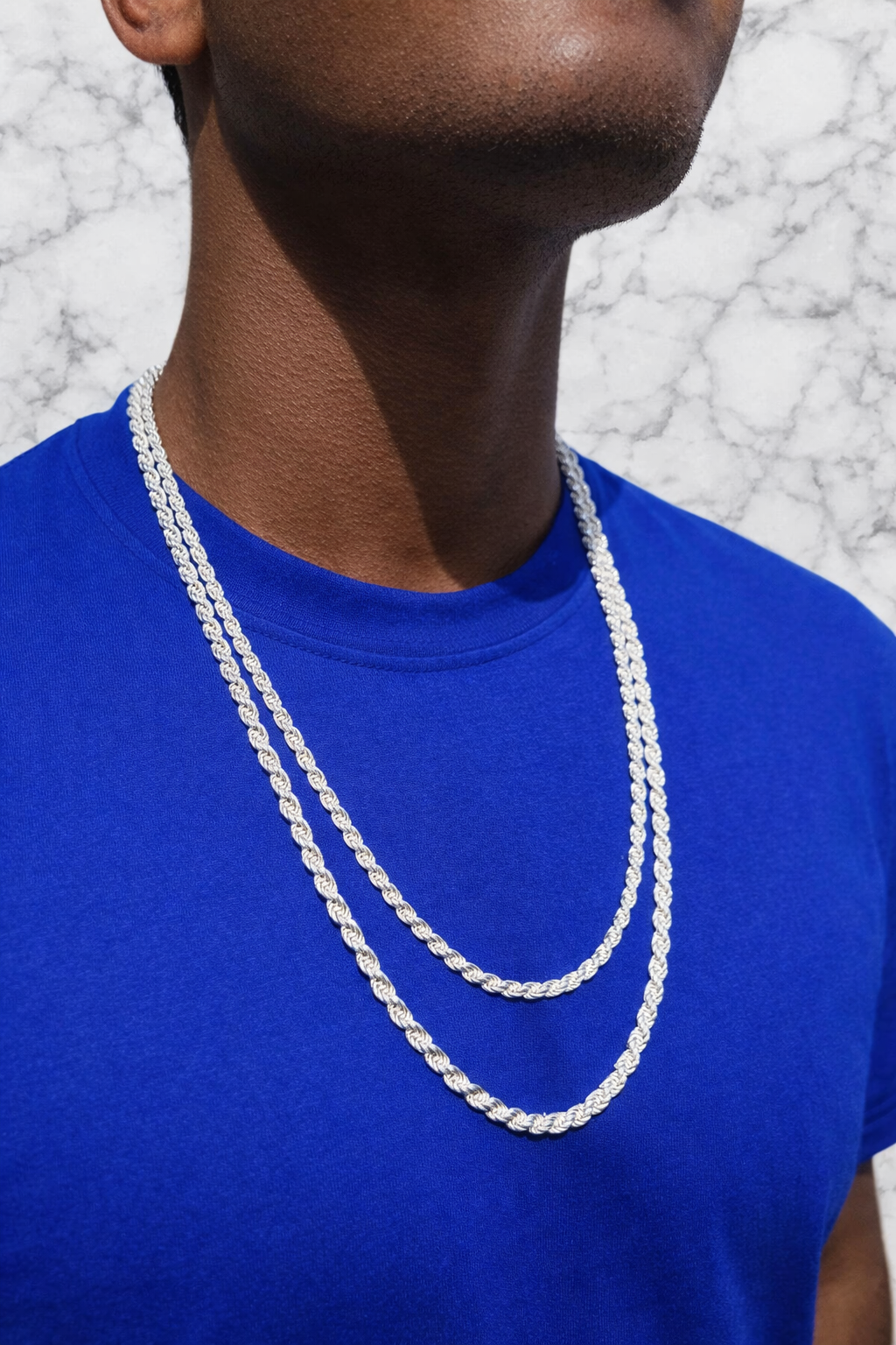925 Sterling Silver Diamond Cut Rope Chains 1.5mm to 5mm
