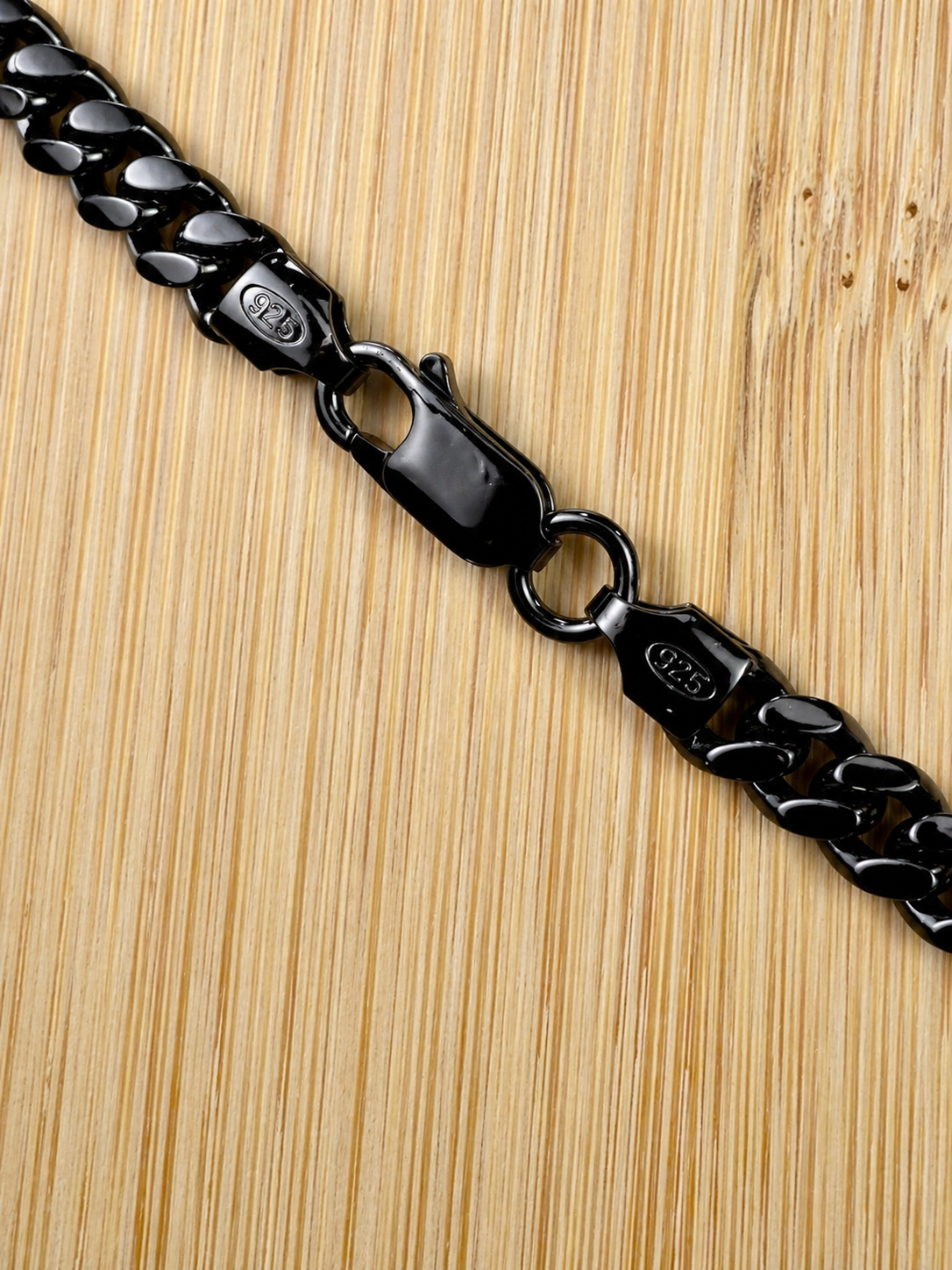 5mm Black Miami Cuban Necklace Oxidized Rhodium Over 925 Sterling Silver 16" - 30"