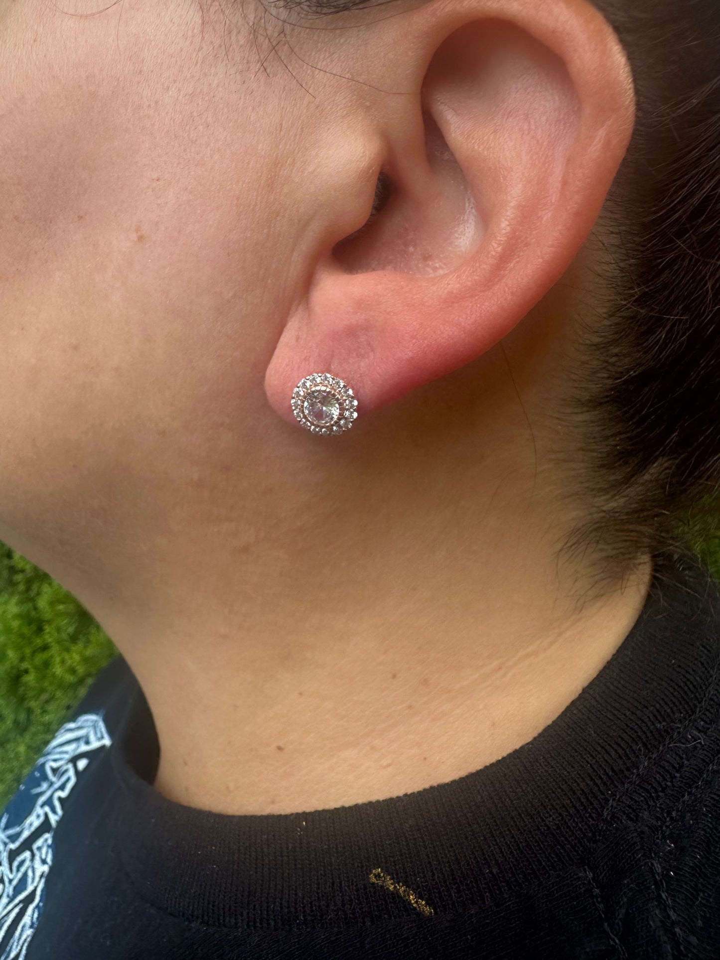 Iced Out Round Stud Earrings – 3 Finishes
