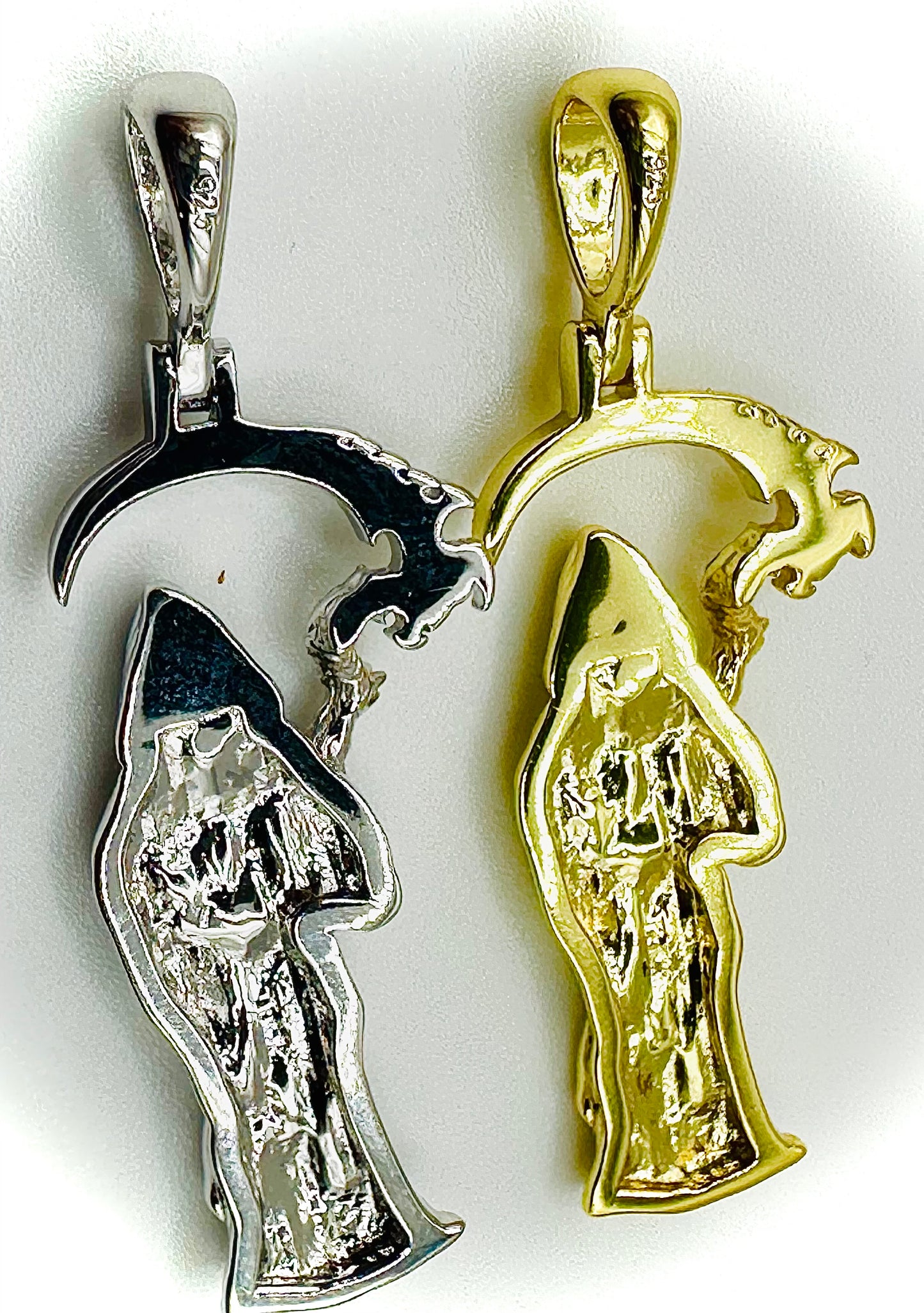 Small Grim Reaper Pendant – Gold & Silver