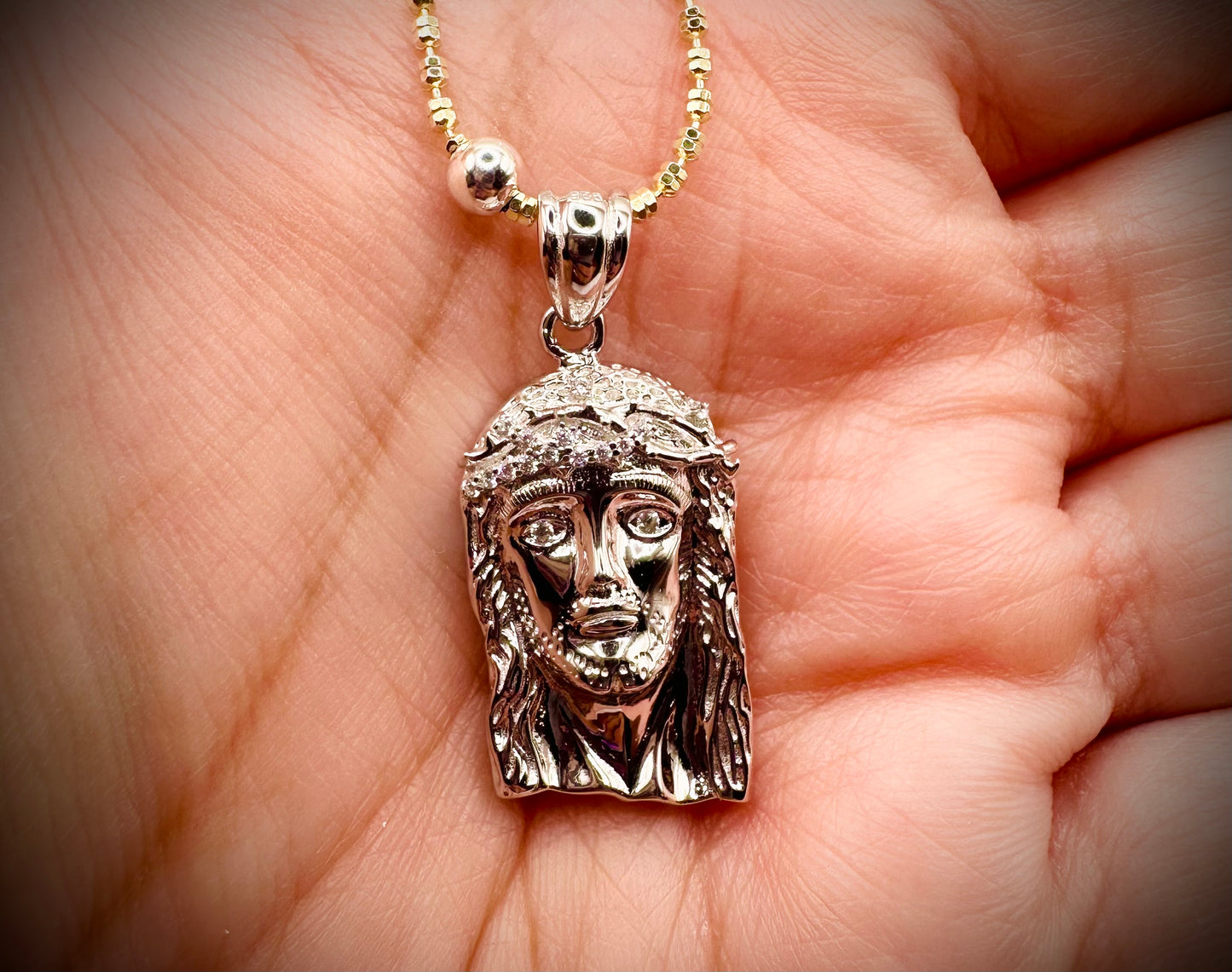 Small Jesus Pendant – Iced Out with CZ Stones (3 Finishes)