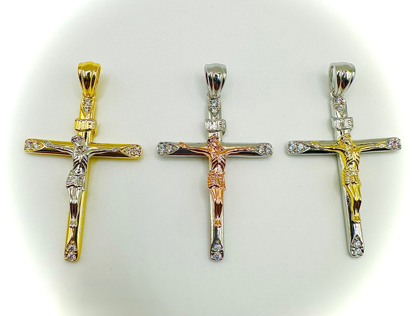 Two-Tone Crucifix Pendant – 3 Unique Styles
