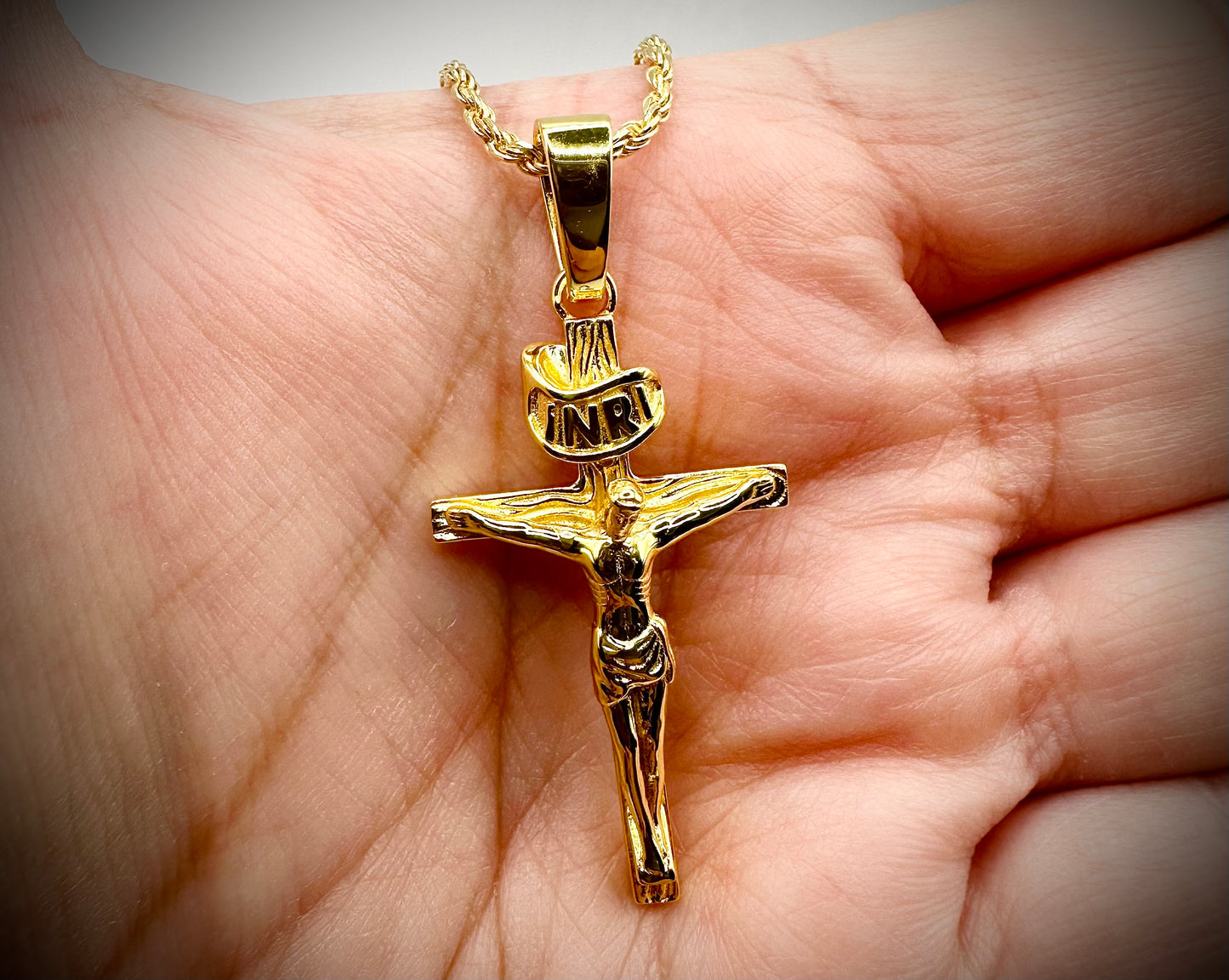 1" x 1.5" Handmade INRI Crucifix Pendant – 3 Finishes