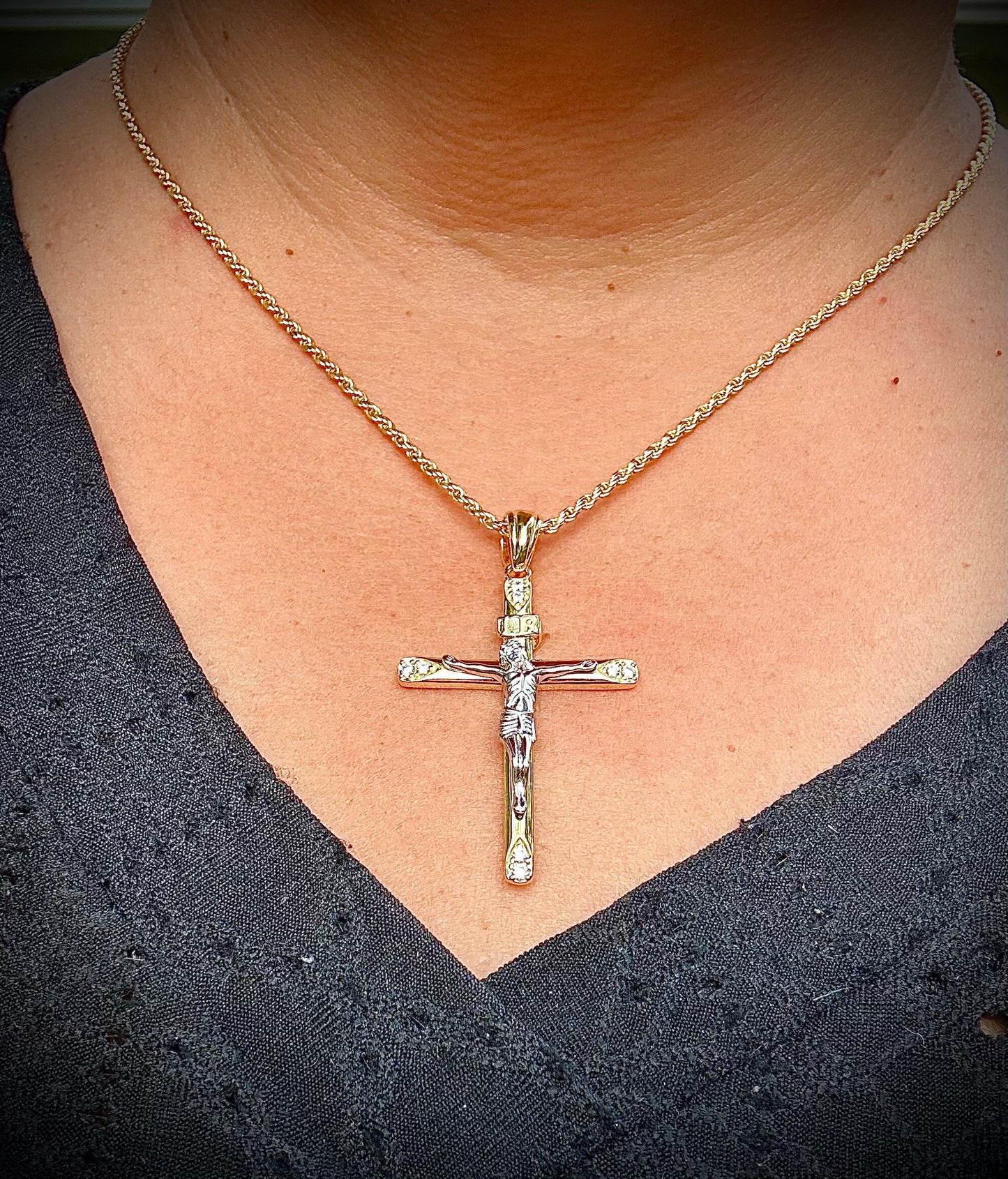 Two-Tone Crucifix Pendant – 3 Unique Styles