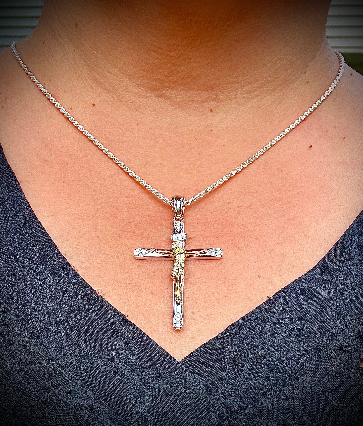 Two-Tone Crucifix Pendant – 3 Unique Styles