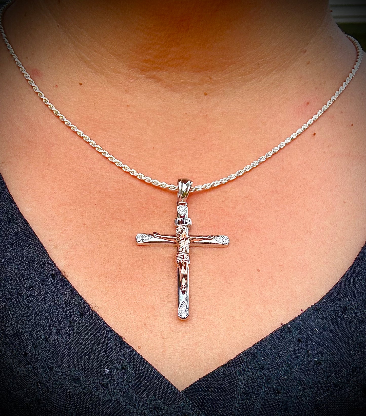 Two-Tone Crucifix Pendant – 3 Unique Styles
