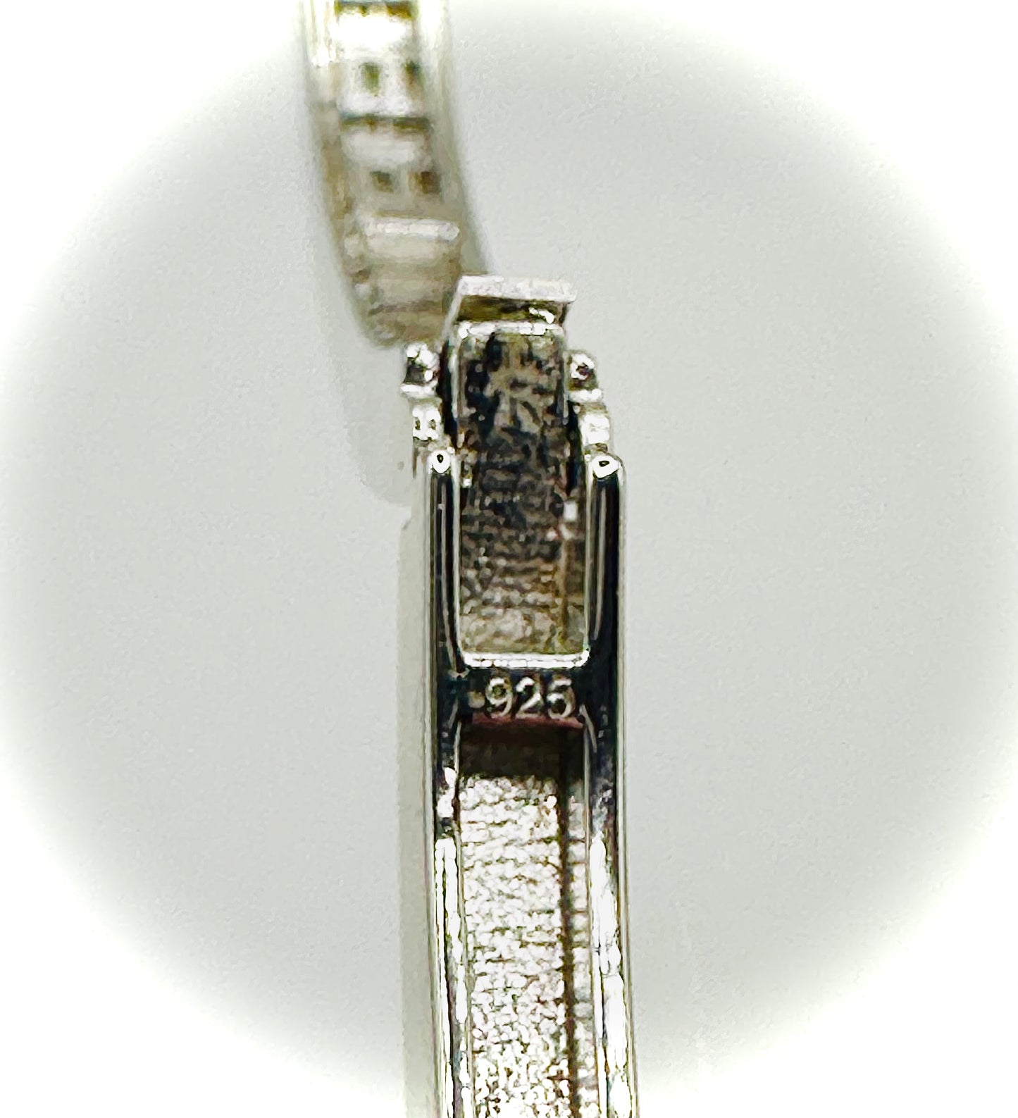 Iced Out Silver Heart Bangle Bracelet – Sterling Silver & CZ