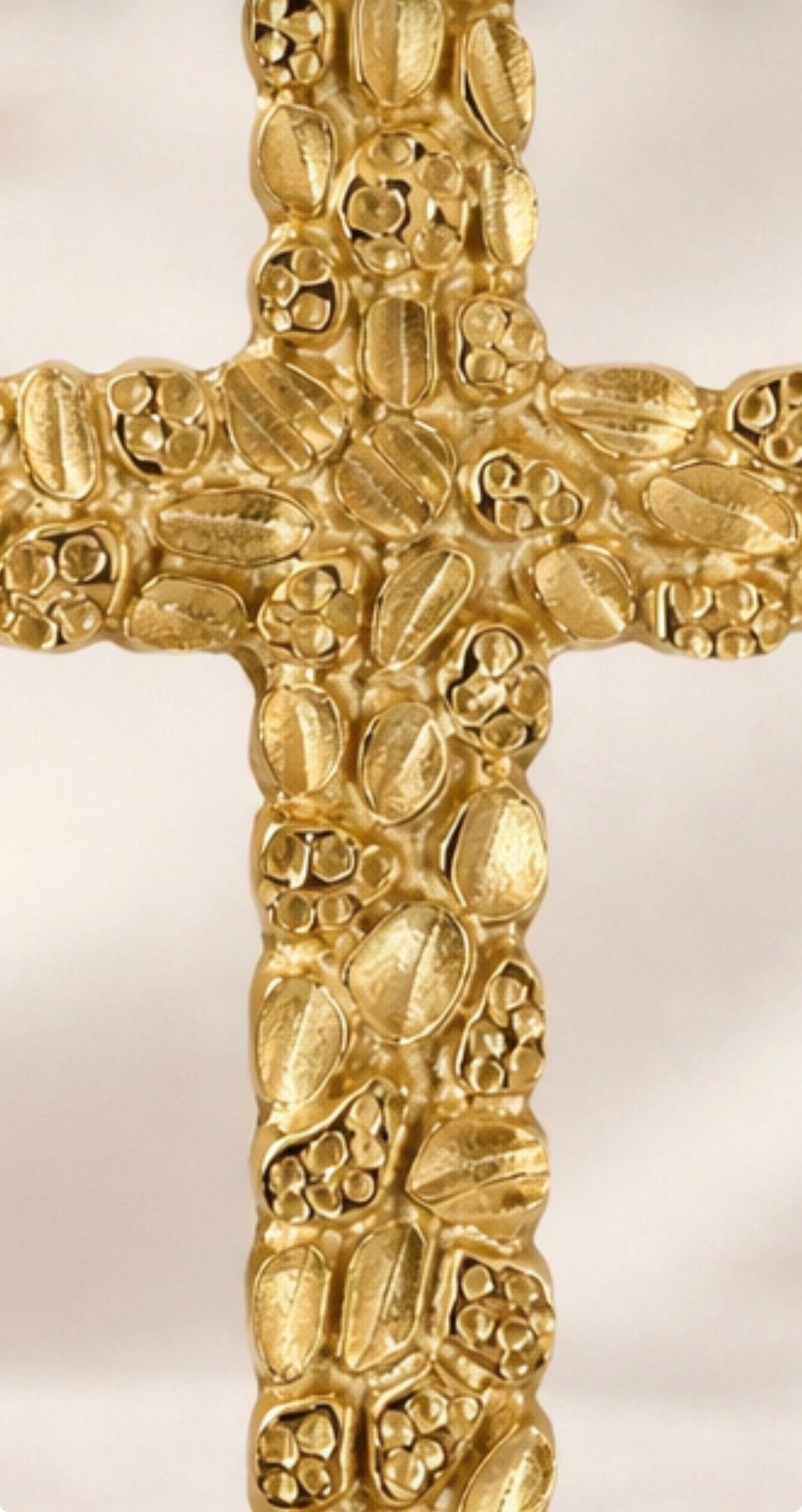 14k Gold over 925 Sterling Silver Nugget Cross Pendant