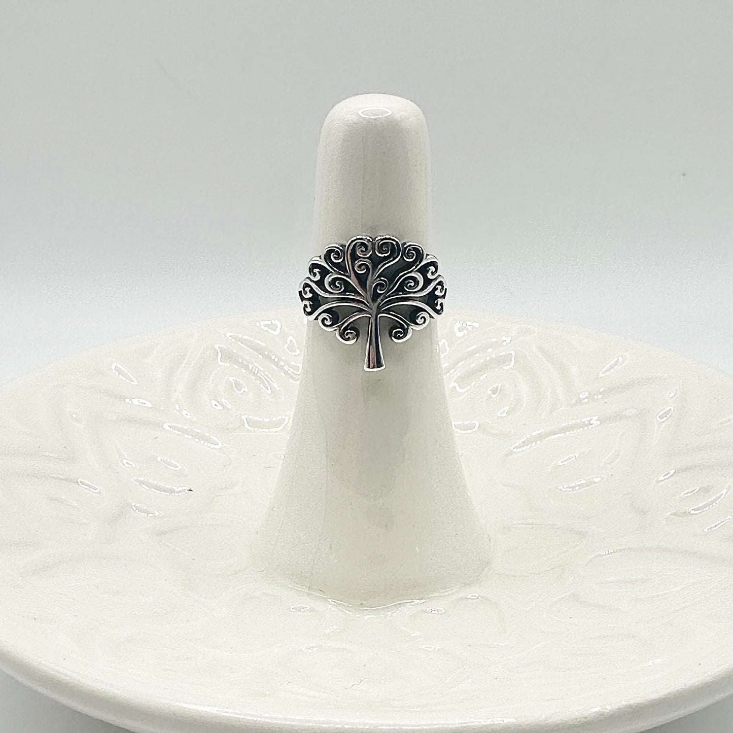 Oxidized Silver Tree of Life Ring – Sizes 5-10