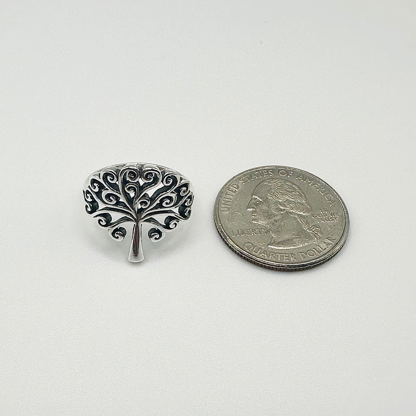 Oxidized Silver Tree of Life Ring – Sizes 5-10