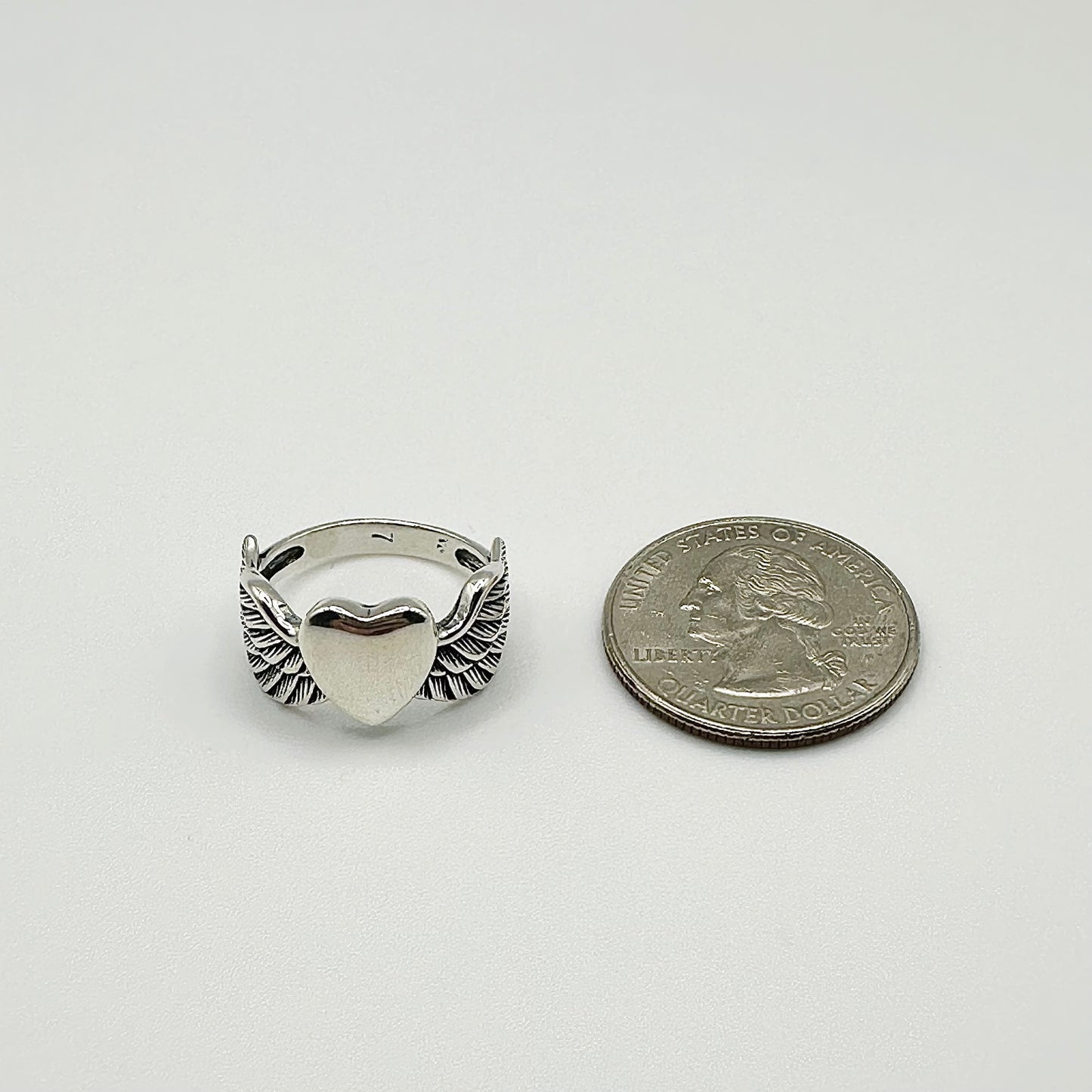 Women's Claddagh-Style Heart Wings Ring – Sizes 5-10