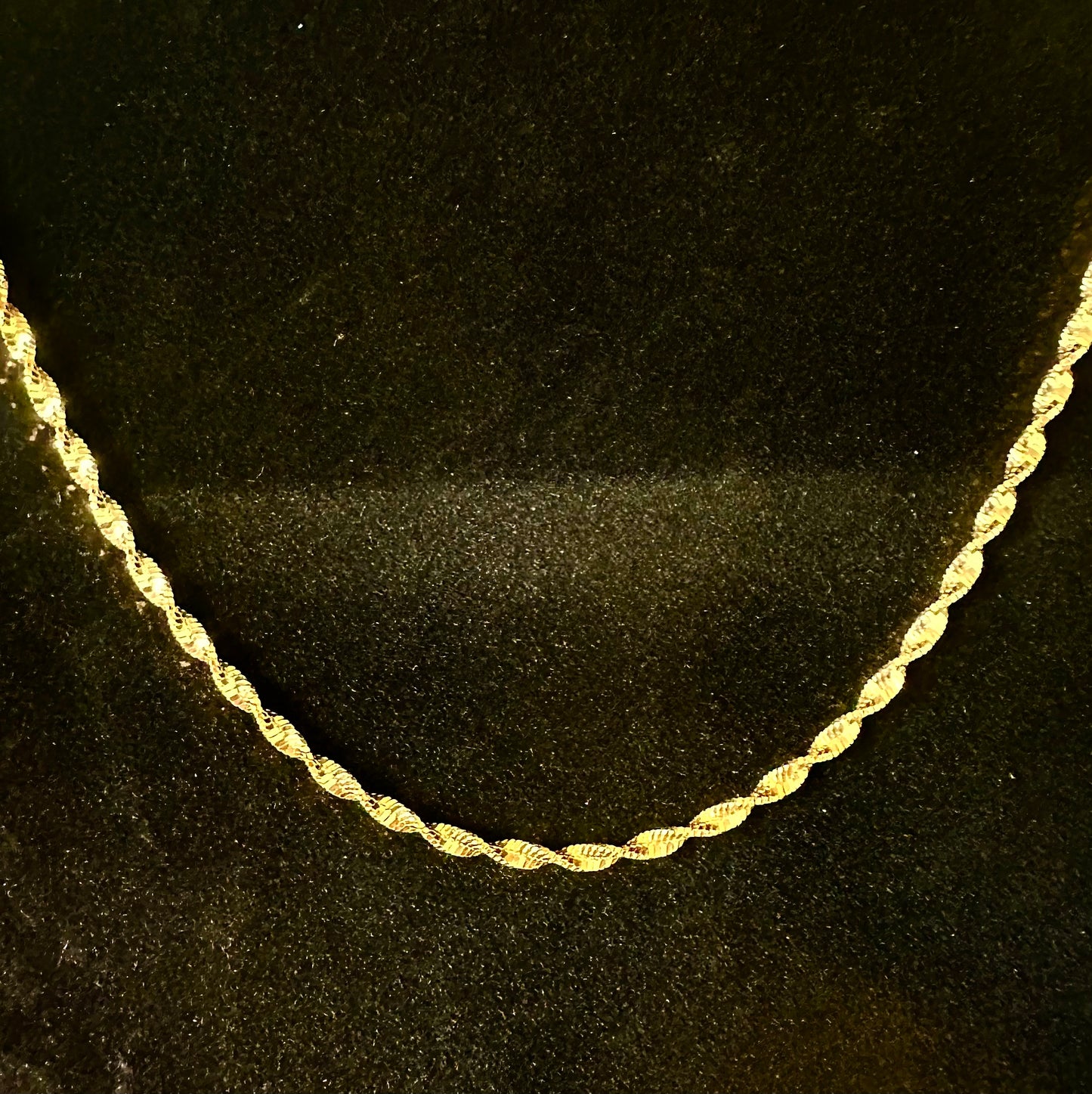 Unisex 2.5mm Twisted Singapore Rope Chain Necklace - Solid 925 Sterling Silver or 14k Gold Finish