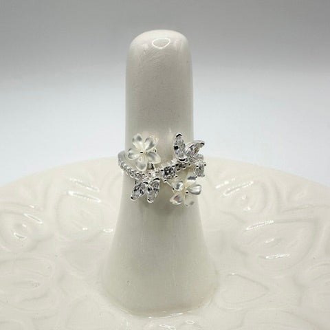 4 Flower Ring, Silver