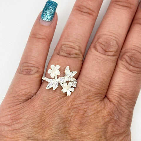 4 Flower Ring, Silver