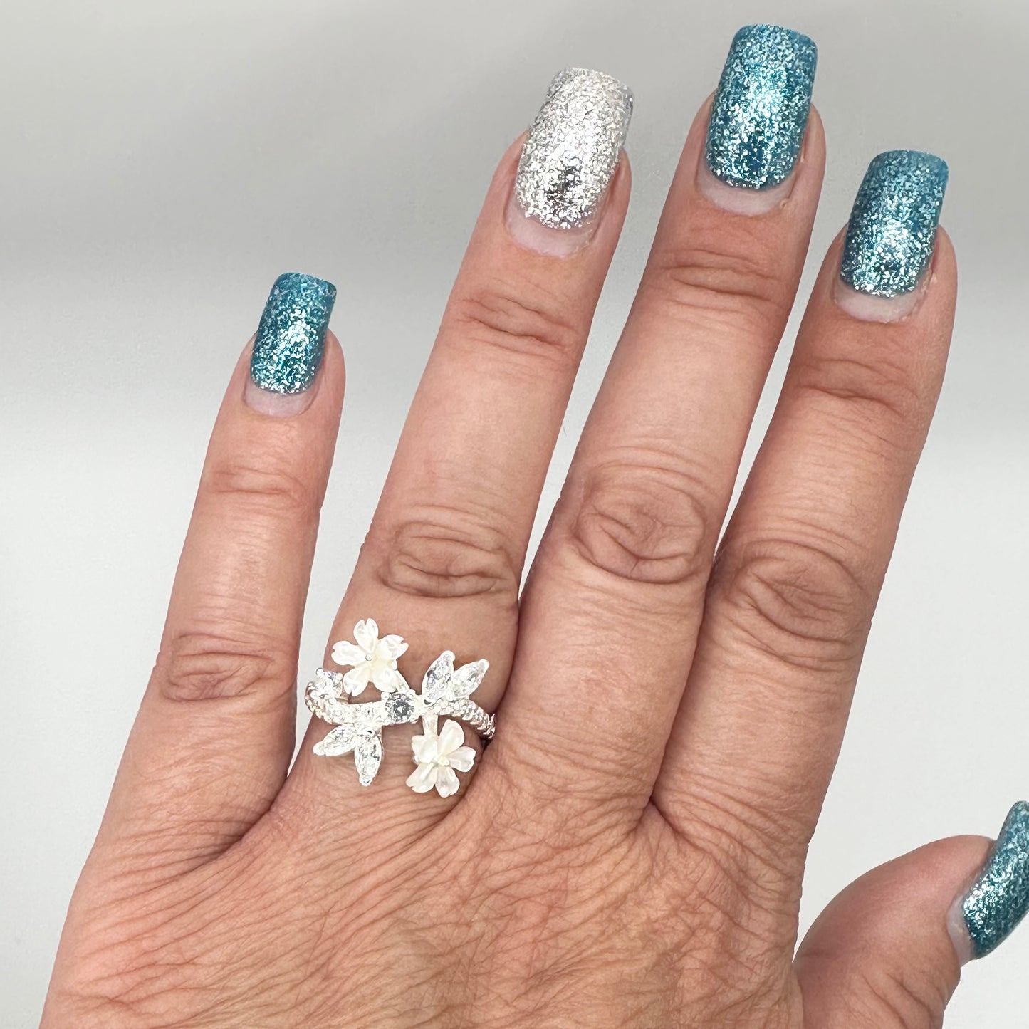 4 Flower Ring, Silver
