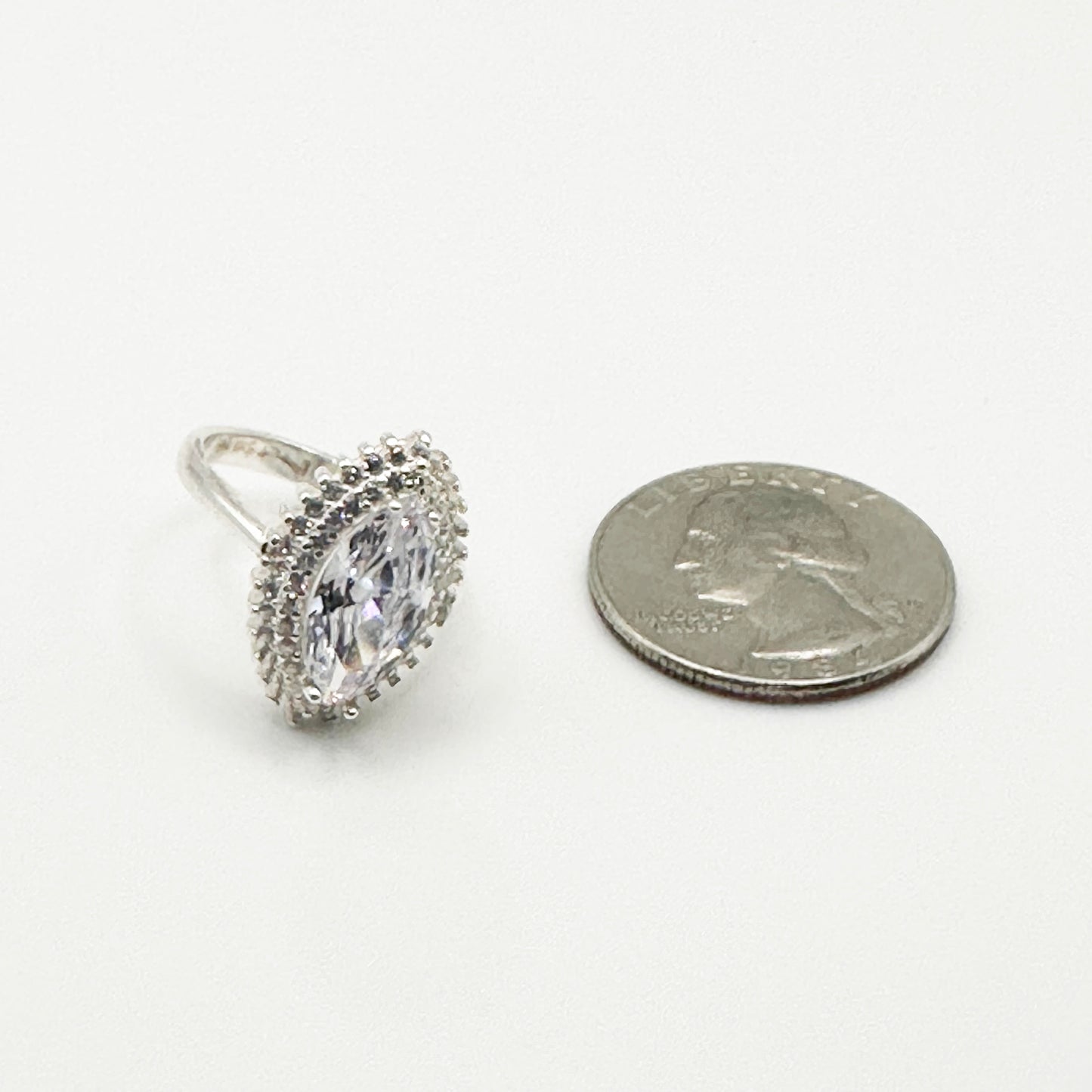 Marquise-Cut Simulated Diamond Ring