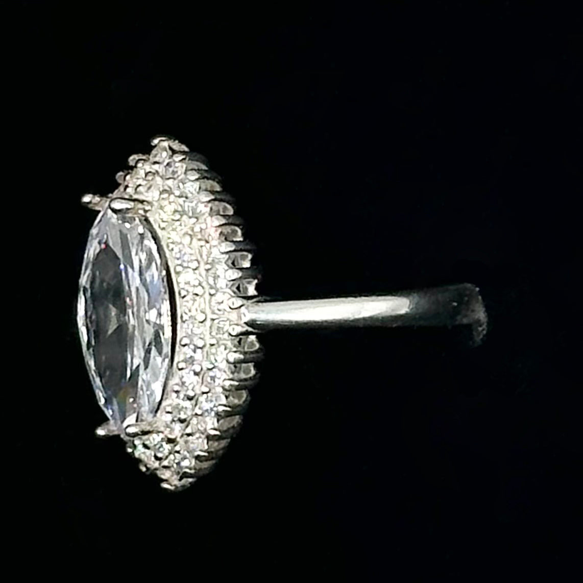 Marquise-Cut Simulated Diamond Ring