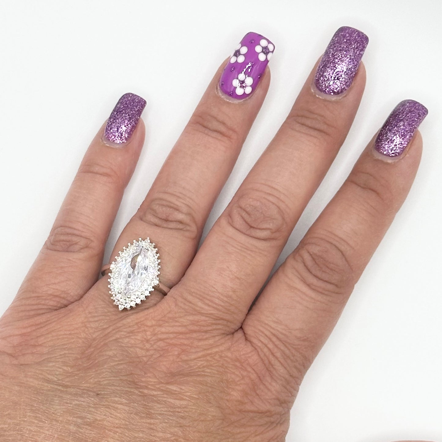 Marquise-Cut Simulated Diamond Ring