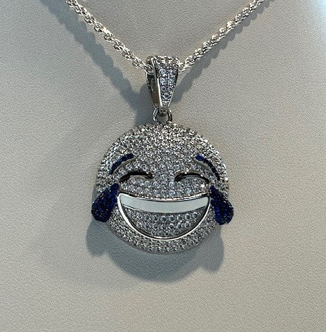 LOL Emoji CZ Pendants – Gold or Silver