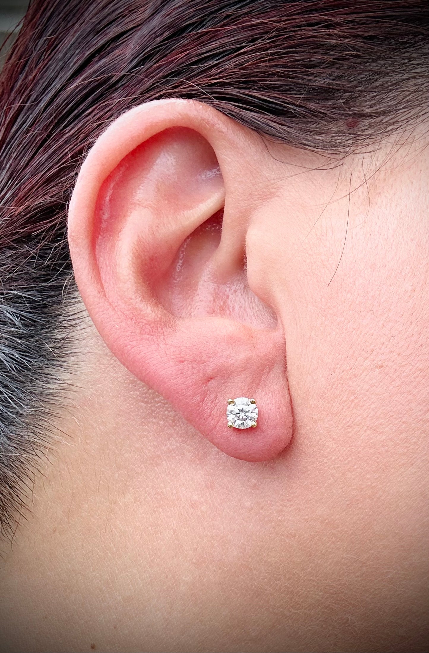 Silver Moissanite Stud Earrings all sizes 3mm to 10mm SCREW BACKS