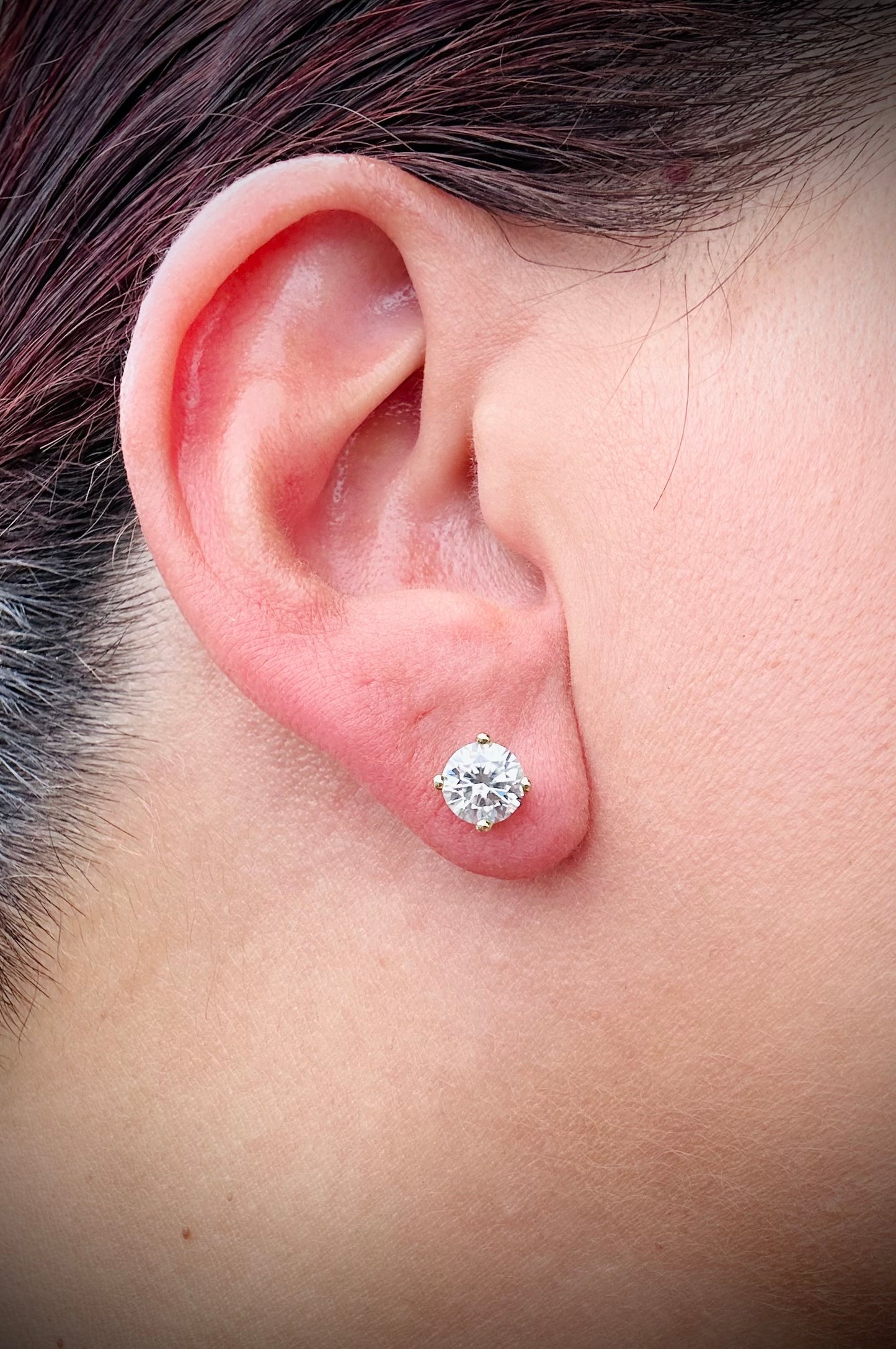 Silver Moissanite Stud Earrings all sizes 3mm to 10mm SCREW BACKS