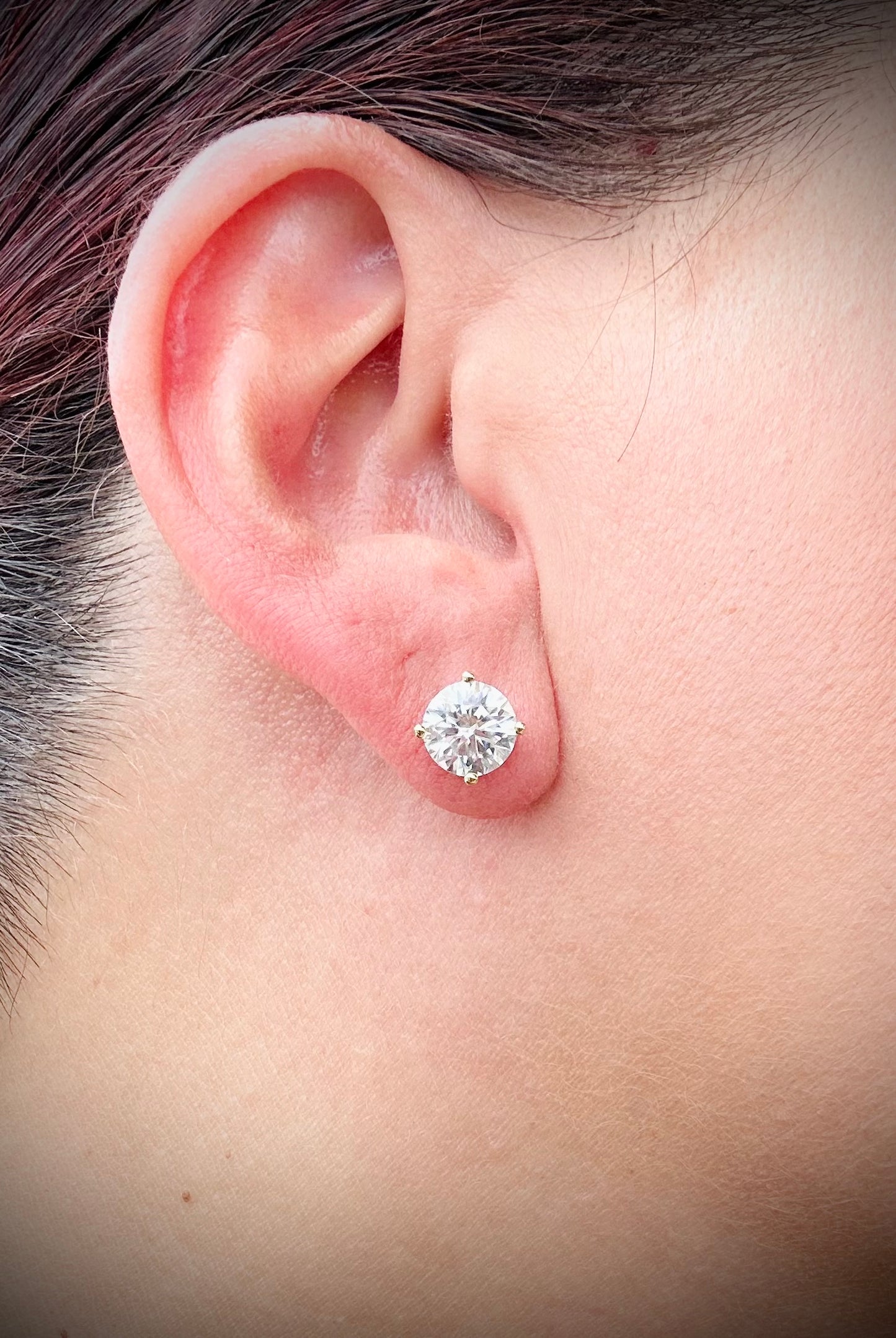 Silver Moissanite Stud Earrings all sizes 3mm to 10mm SCREW BACKS