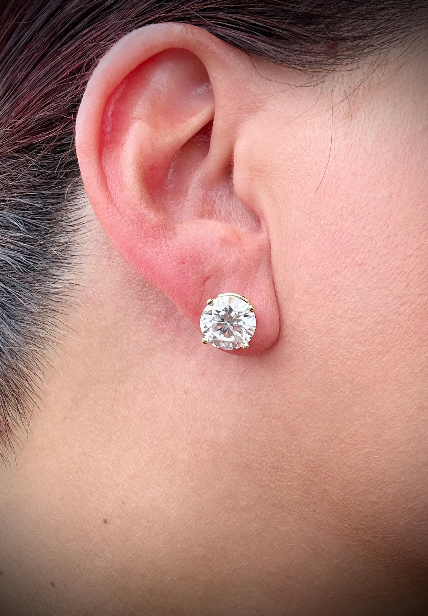 Silver Moissanite Stud Earrings all sizes 3mm to 10mm SCREW BACKS