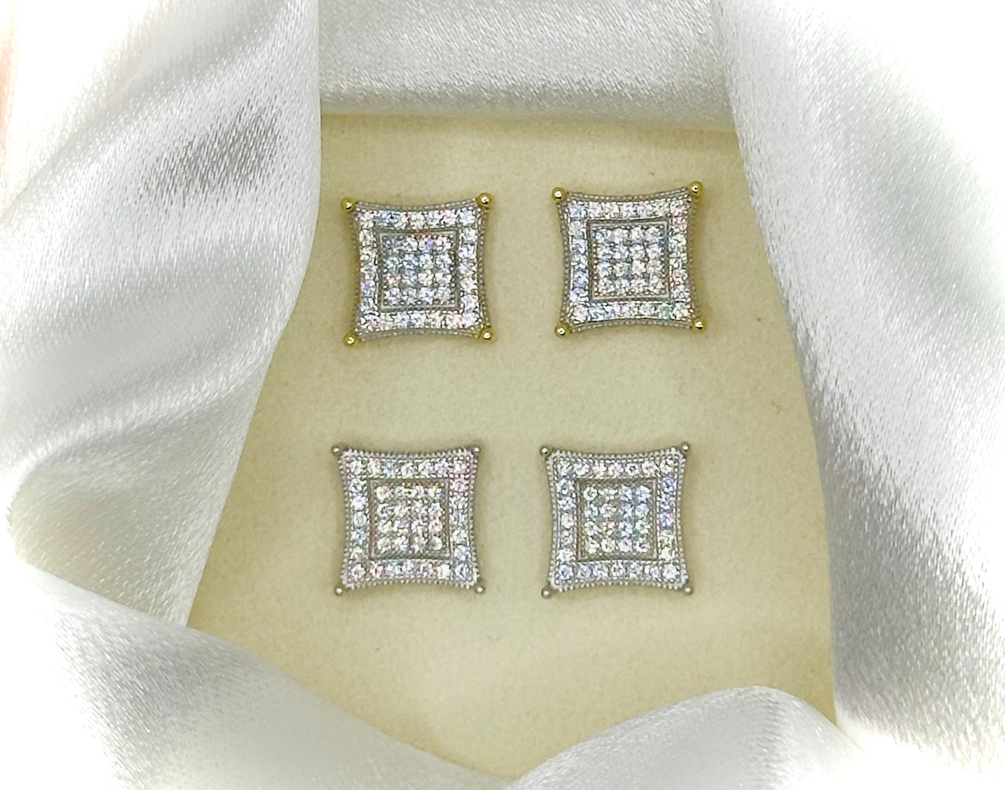 3D Kite Earrings – Sterling Silver with Rhodium Finish