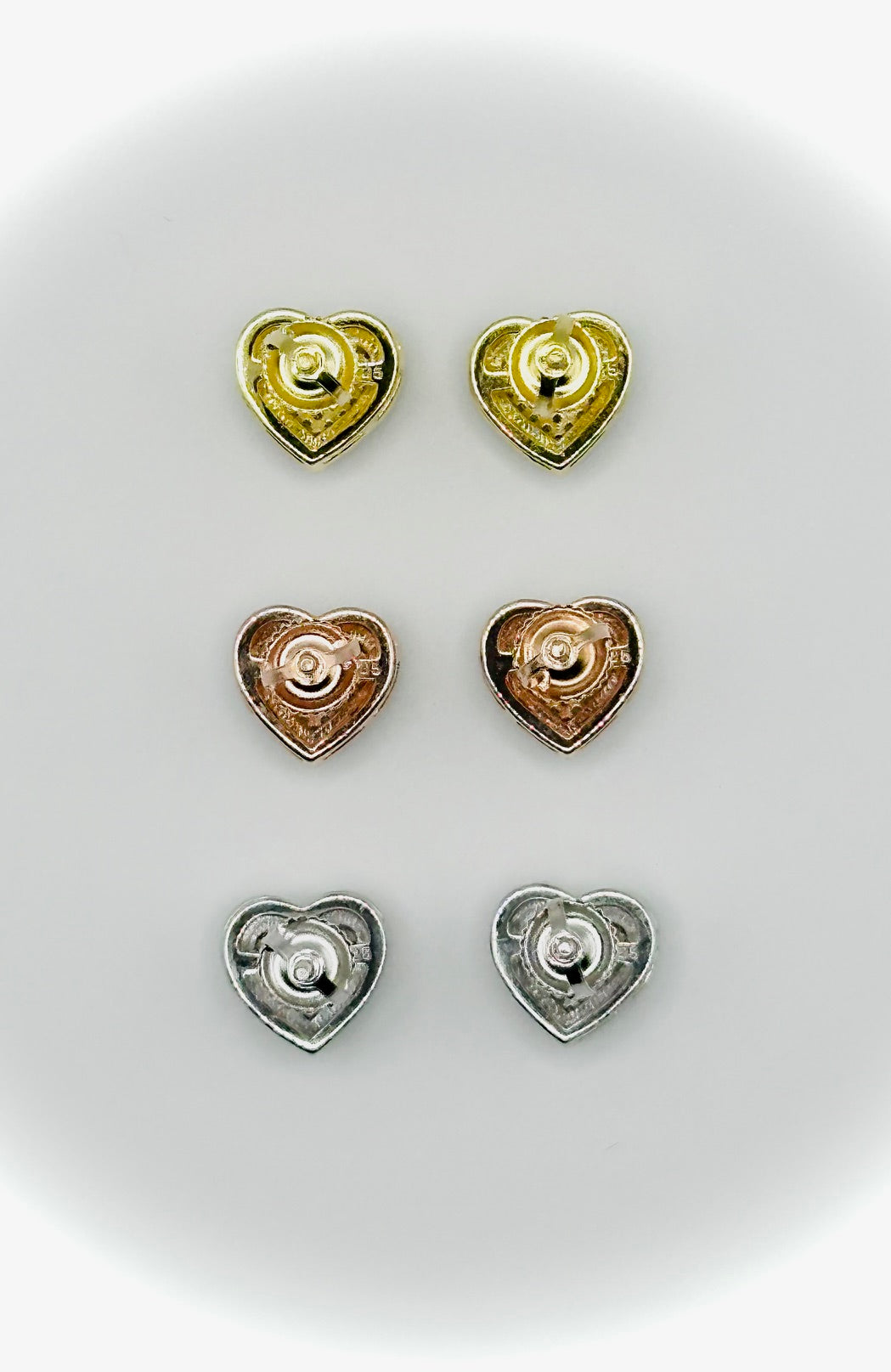 Iced Out Heart Stud Earrings – Rhodium, 14k Gold, or Rose Gold Finish
