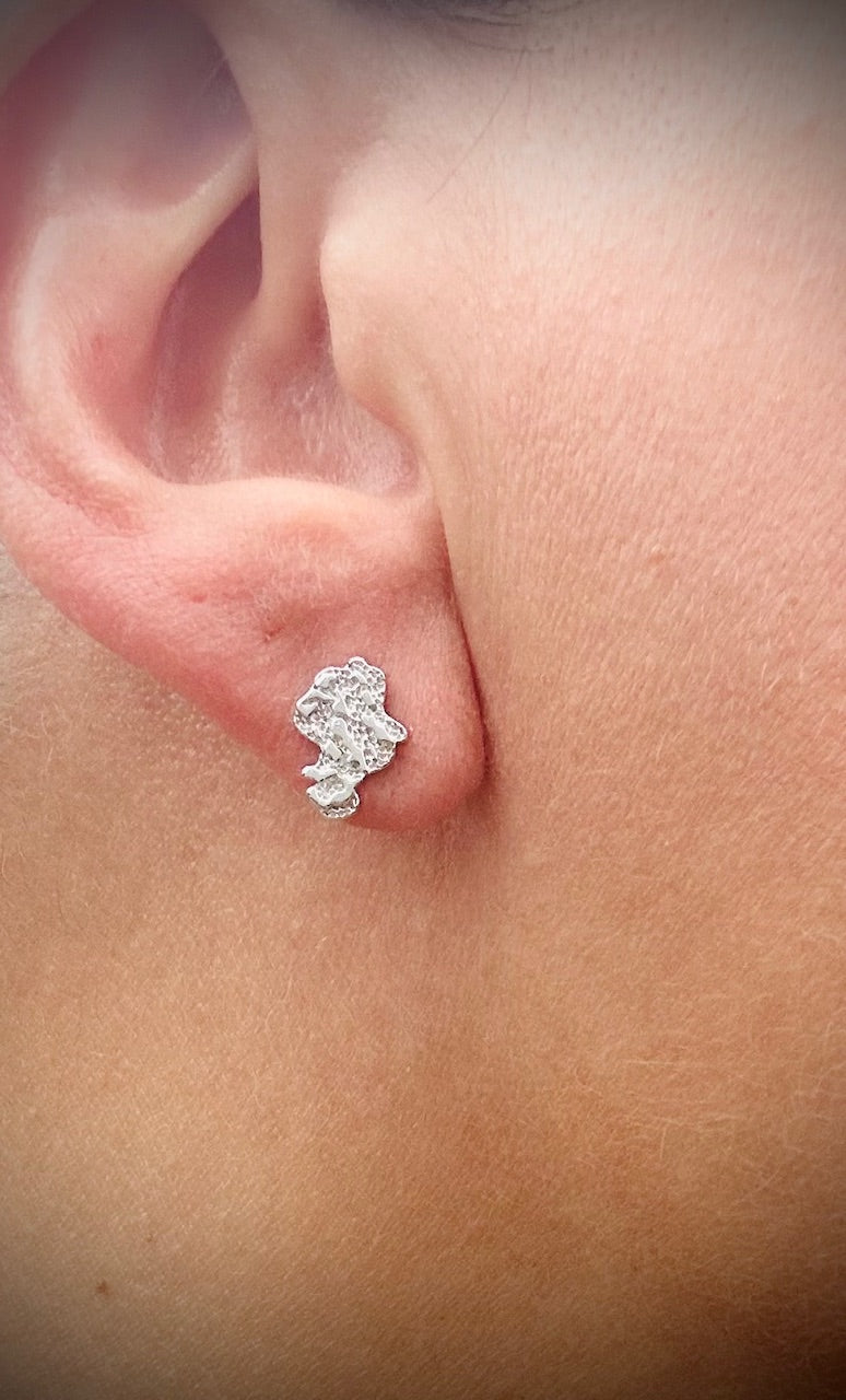 Nugget Style Stud Earrings – Gold or Silver Finish