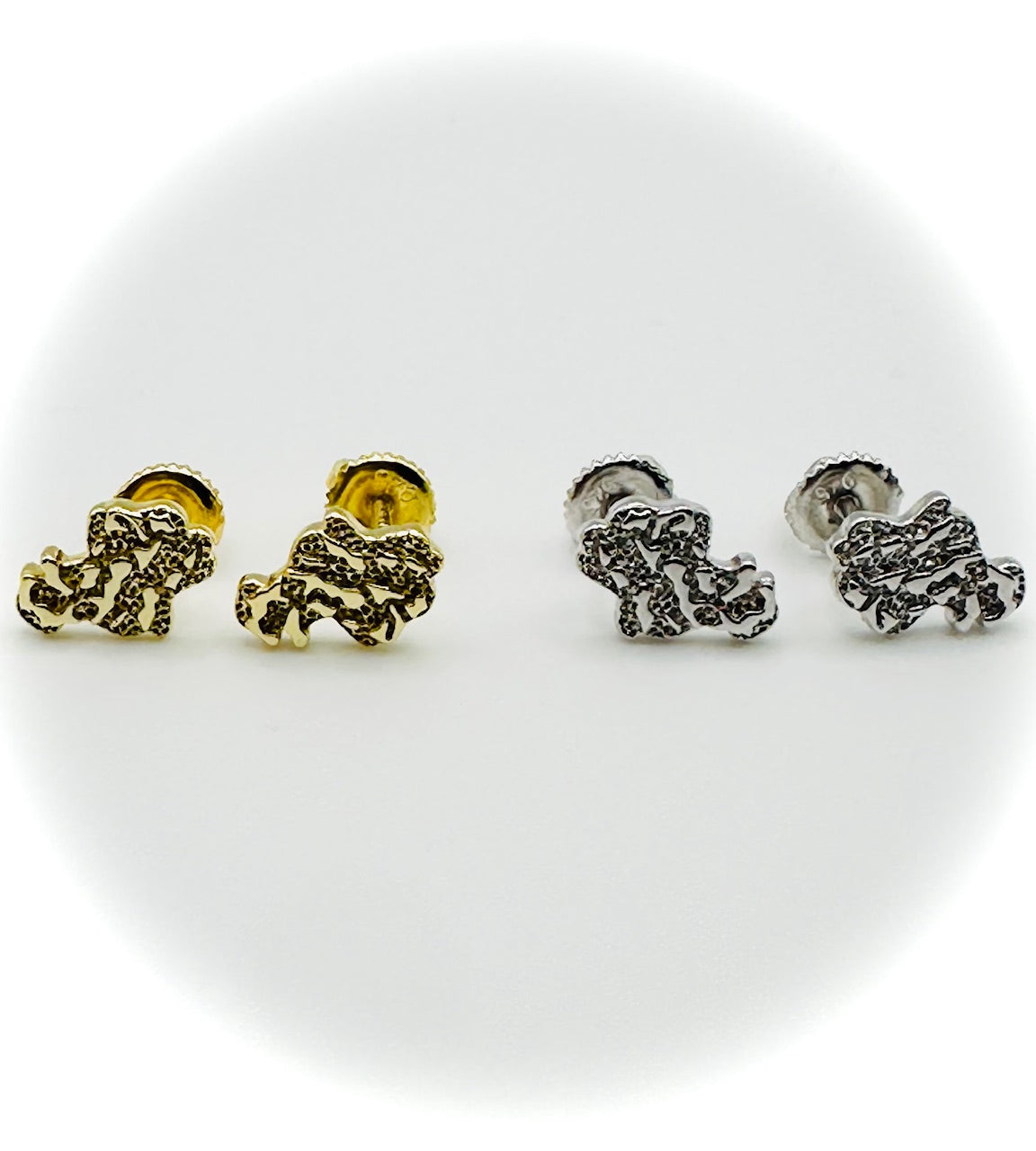 Nugget Style Stud Earrings – Gold or Silver Finish