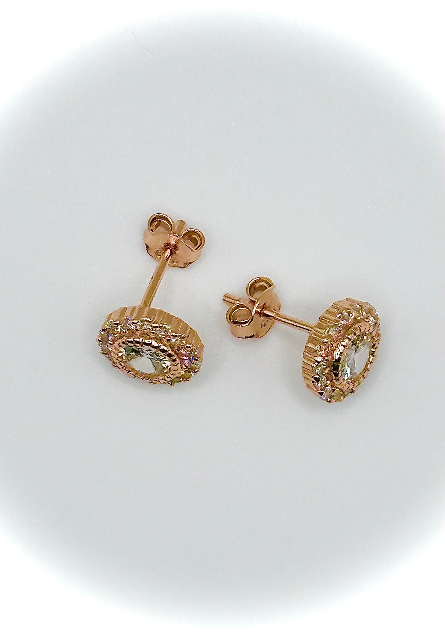Iced Out Round Stud Earrings – 3 Finishes