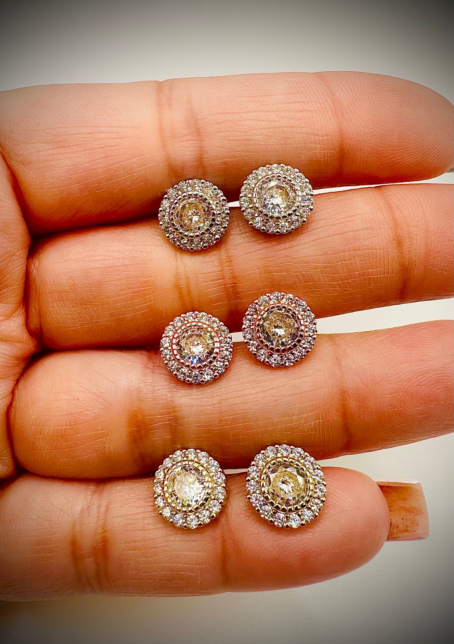 Iced Out Round Stud Earrings – 3 Finishes