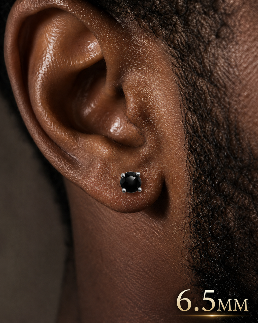 Black Moissanite 925 Sterling Silver Stud Earrings 3mm - 8mm Screw Backs