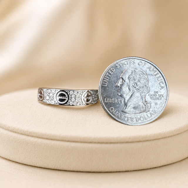 Moissanite Love Eternity Band Ring (Silver, Gold Vermeil, Rose Gold)