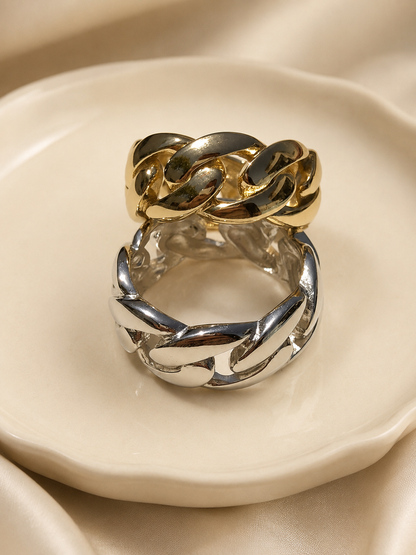 Classic Cuban Link Ring - Effortlessly Timeless - 925 Silver or 14K Gold Vermeil