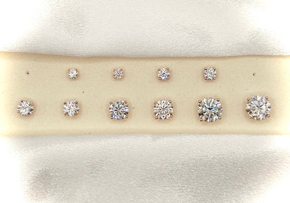 Rose Gold Moissanite stud earrings sizes 4mm to 10mm SCREW BACKS