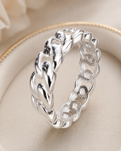 VIP 6mm Miami Cuban Link Ring (Sterling Silver, Unembellished Band)
