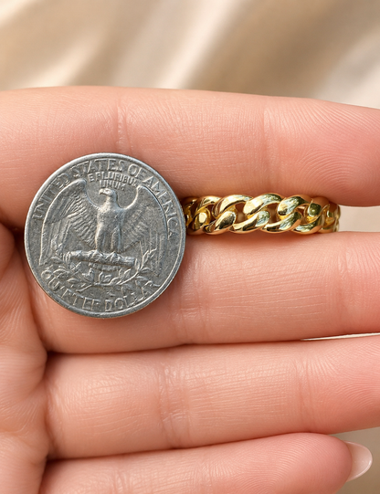 6mm Miami Cuban Band Ring (14k Gold Vermeil & 925 Silver)