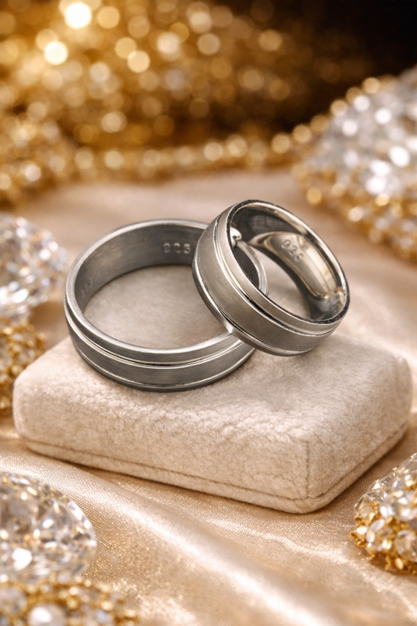 Unisex Brushed 925 Sterling Silver Wedding Band Ring Sizes 5 - 13
