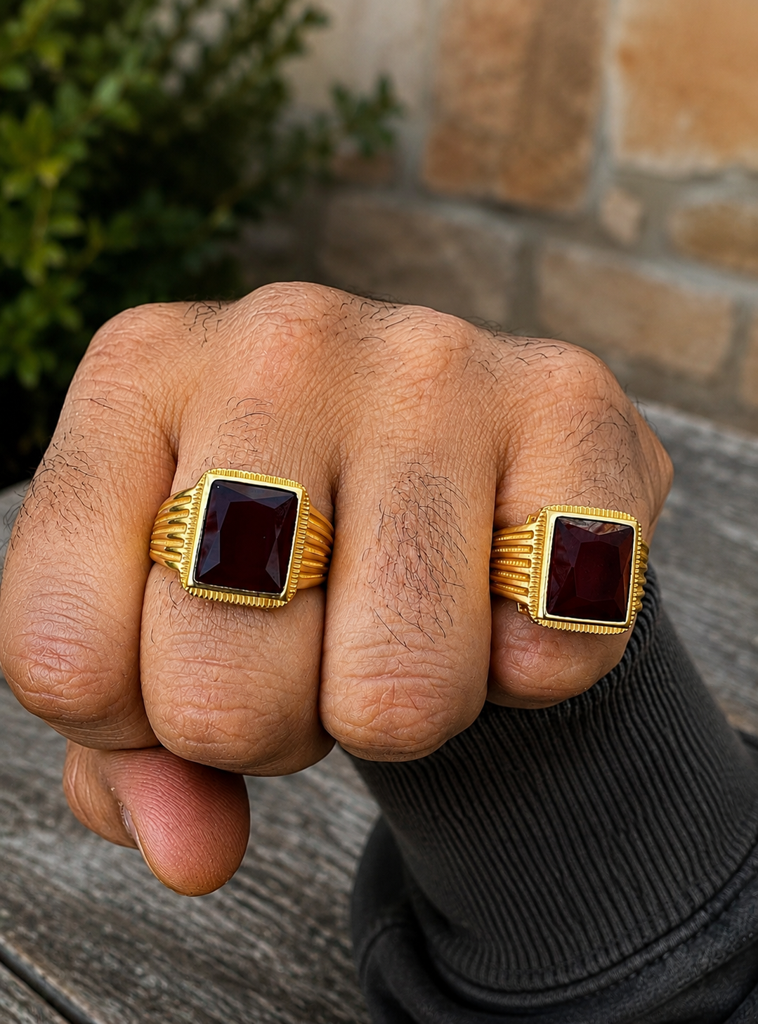Royalty Ring (14k Gold Vermeil, 925 Silver, Red CZ Stone)