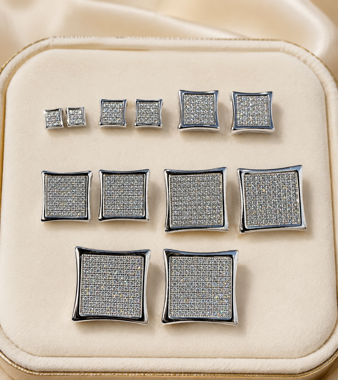 Multi Size Kite Earrings (Silver CZ)