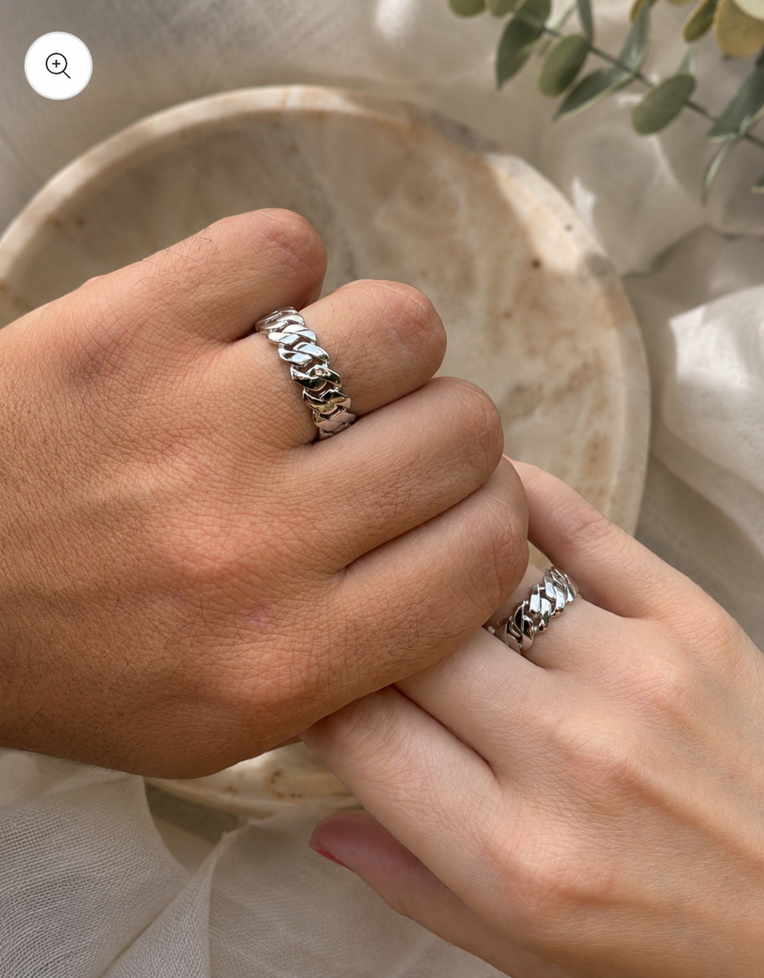 Rhodium Cuban Link Ring (7.5mm)
