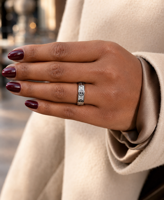 Moissanite Love Eternity Band Ring (Silver, Gold Vermeil, Rose Gold)