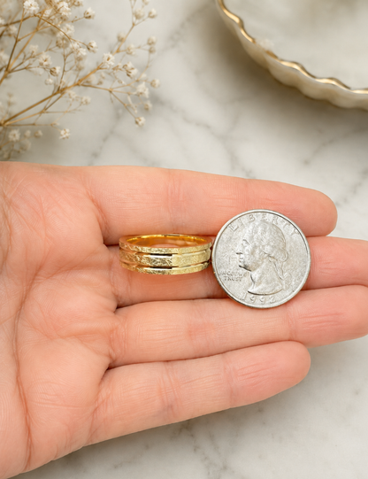 Brushed Scraped Wedding Band (14k Gold Vermeil Over 925 Silver)