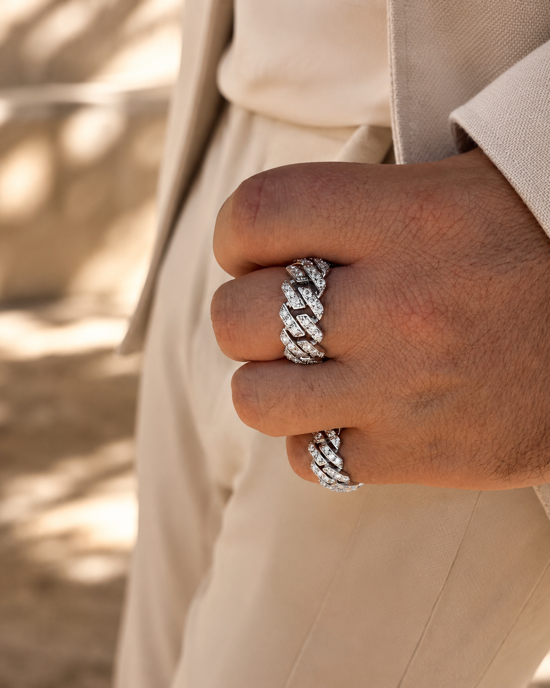 Moissanite Prong-Set Ring in Rhodium