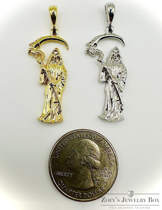 Small Grim Reaper Pendant – Gold & Silver