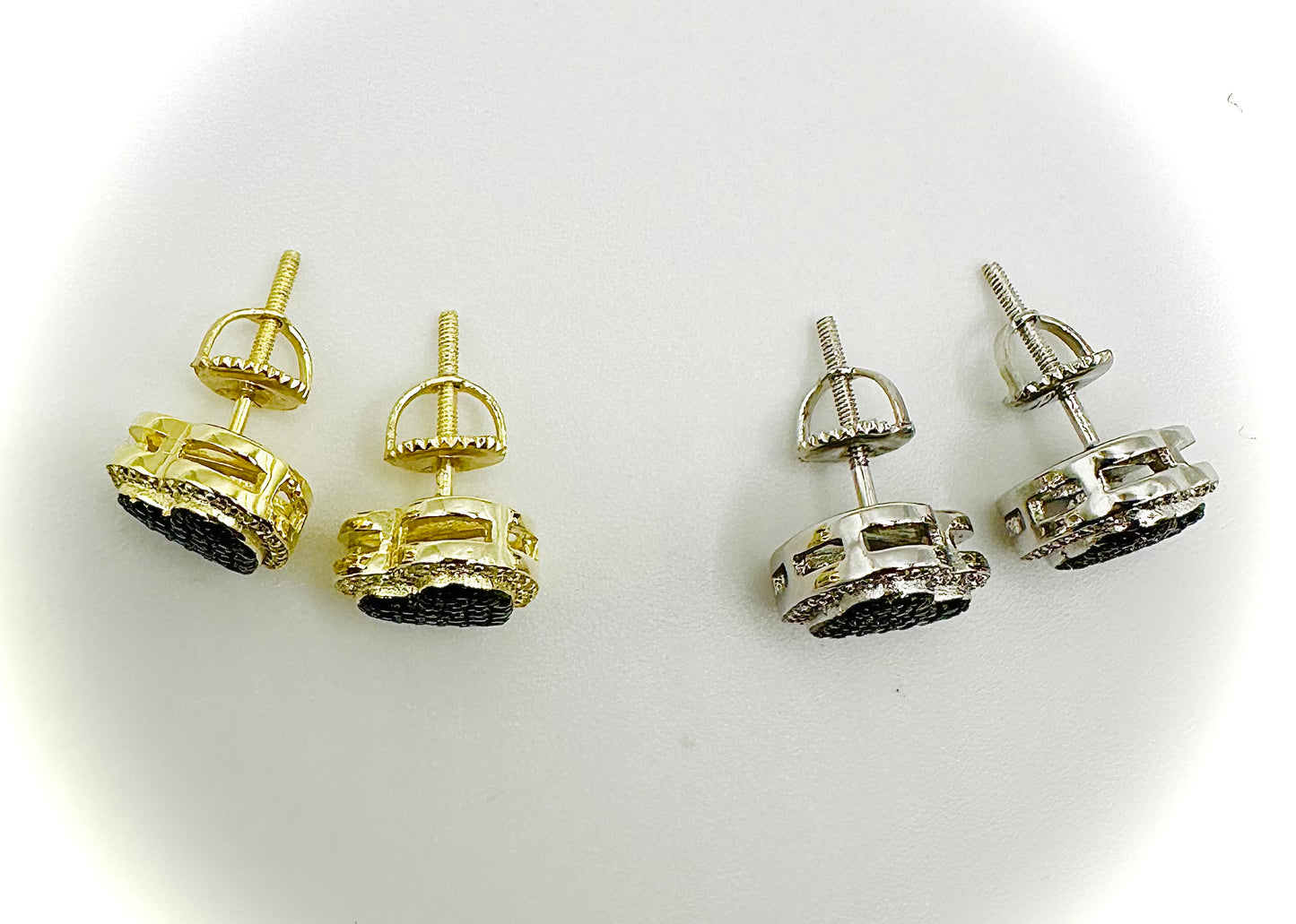 Black Ice CZ Heart Shape Earrings – Gold or Silver Finish
