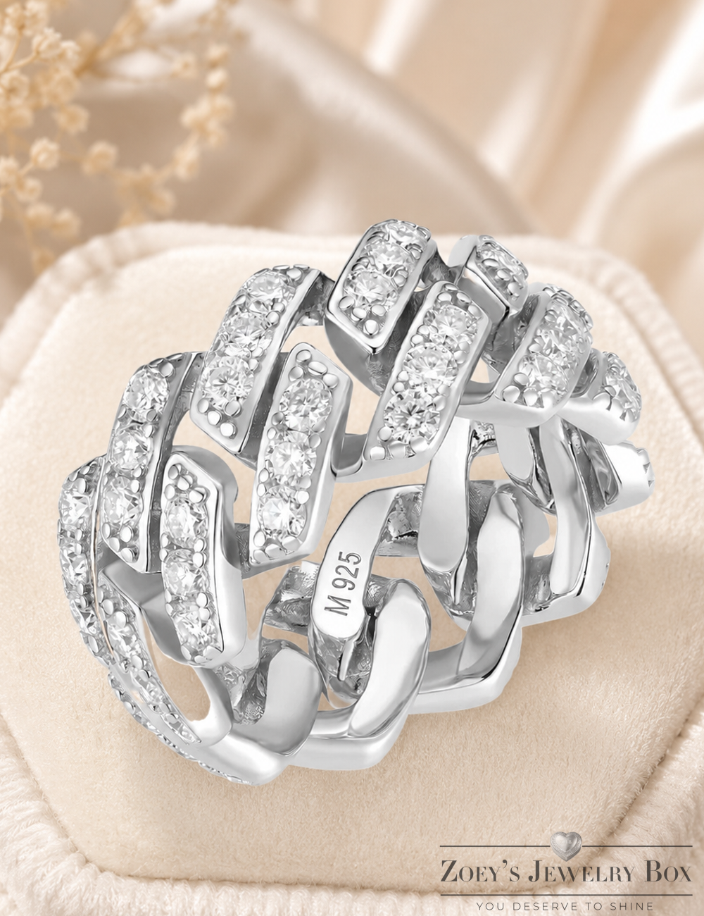 Moissanite Prong-Set Ring in Rhodium